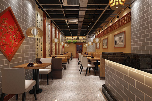 城区传统中式餐厅餐馆装修设计效果图