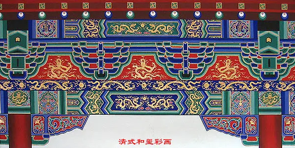 城区中国建筑彩画装饰图案